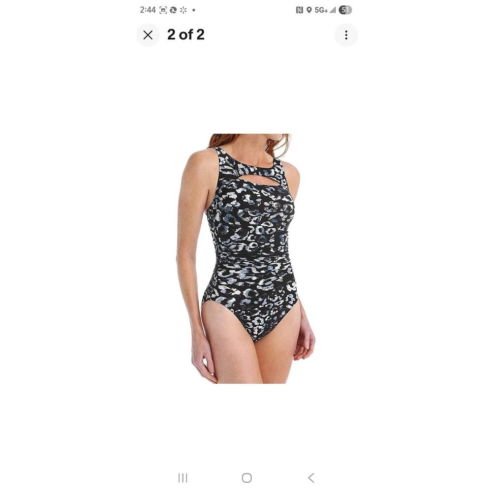 Magicsuit Women's Skin Deep Fiona Underwire Slimming Ruched One-Piece Size 12 - Picture 2 of 5